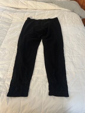 Johnny Was Black Embroidered Leggingd